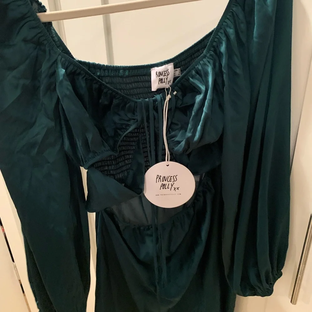 NWT Princess Polly Nakita Green Long Sleeve Dress - Picture 2 of 4